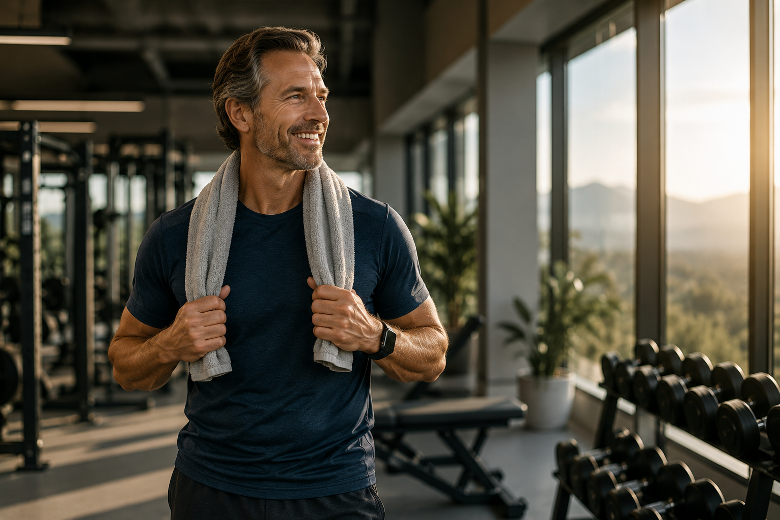Active man at gym after hormone optimization treatment